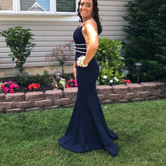 Navy Blue Jovani Prom Dress - Picture 6 of 6